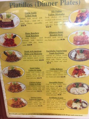 La Rancherita 2 menu 2